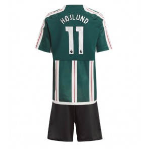 Manchester United Rasmus Hojlund #11 Replica Away Stadium Kit for Kids 2023-24 Short Sleeve (+ pants)